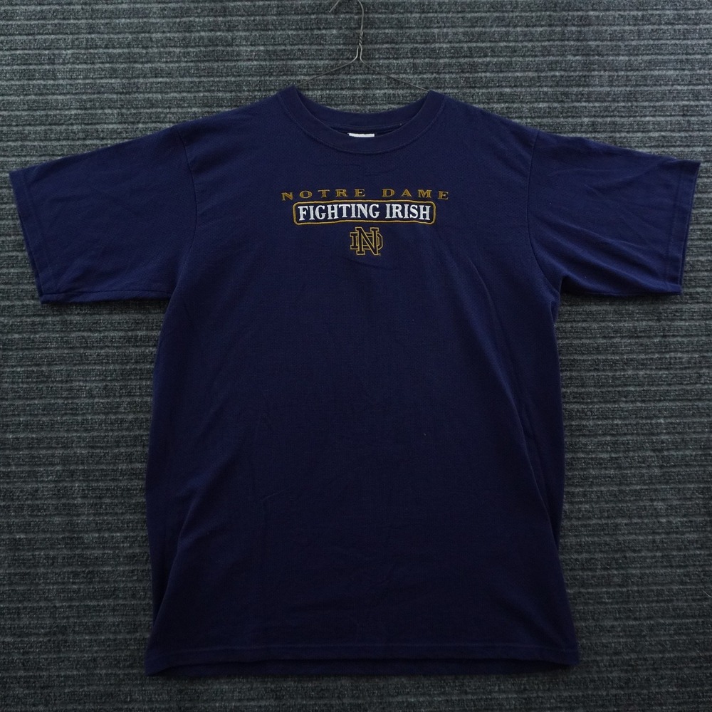 Active Notre Dame Fighting Irish T-Shirt Mens XL Navy Blue Embroidered Mesh‎ Tee